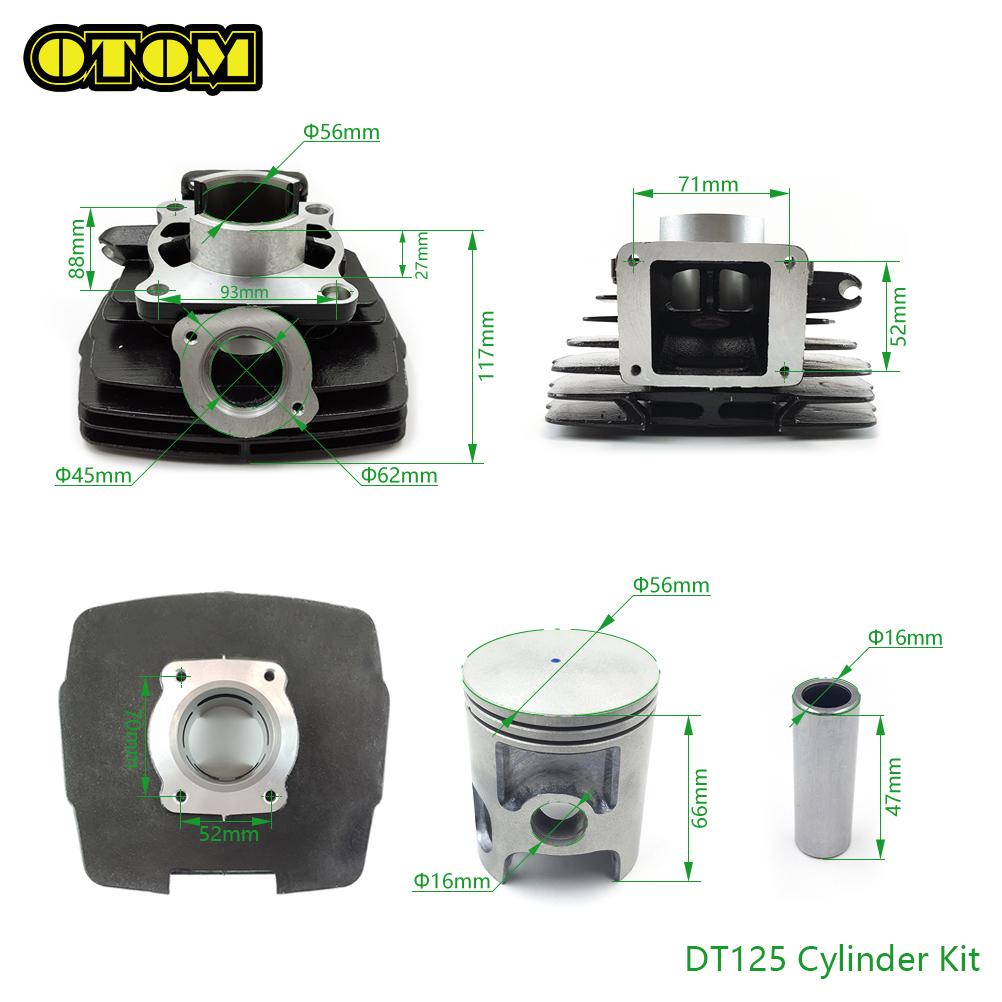 For YAMAHA DT125 DT175 RX135 MX175 RXK135 Motorcycle Cylinder Block Pision Pin Ring Gasket Kit Cylinder Head Cover Engine Part