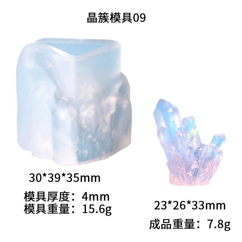 DIY Crystal Epoxy Resin Mold Crystal Cluster Stone Ornaments Frosted Decorative Silicone Mold