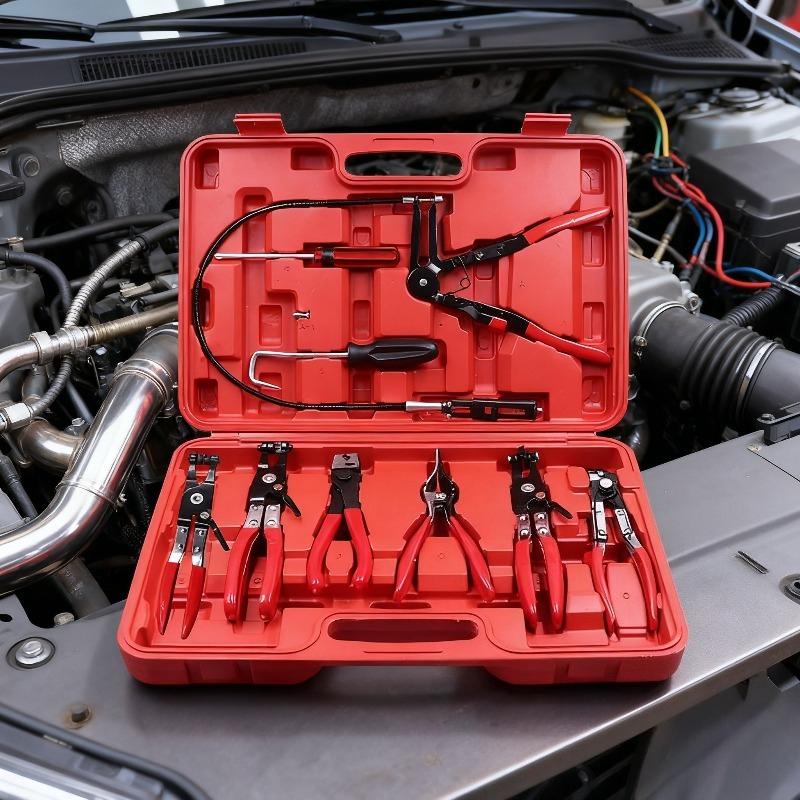 Car Water Pipe Clamp Pliers, Straight Throat Tube Bundle Pliers, Bendable Clip Pliers, Clamp Clamp Pliers