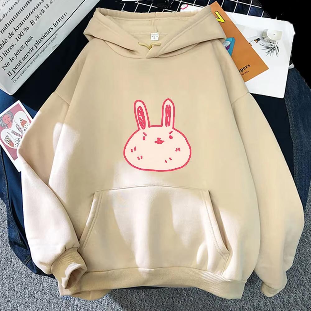 Omori Hoddie Kawaii Pink Bunny Printing Hoodies Man Woman Harajuku Sweatshirts Pocket Fashion Pullovers Large Clothing