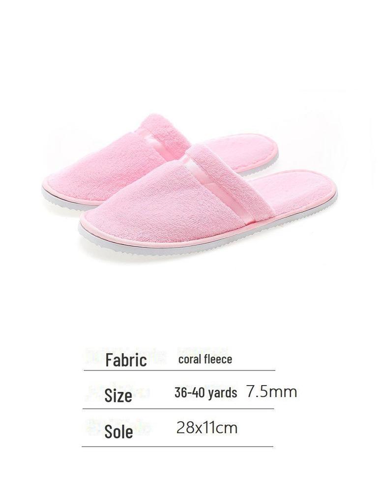 Luxury Disposable Slippers: Plush Coral Fleece, Non-Slip, Ideal for Home, Homestays, and Guest Comfort