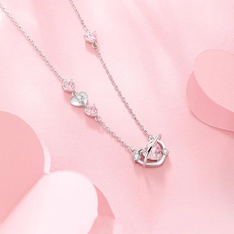 Ожерелье Love Heartbeat для женщин, новый стиль, модная легкая роскошная нишевая милая прохладная легкая роскошная стильная цепочка на ключицу для девушки в подарок
