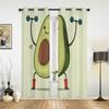 Fruit Cartoon Avocado Barbell Lovely Green Curtains for Bedroom Living Room Drapes Kitchen Children Window Curtain Home Decor
