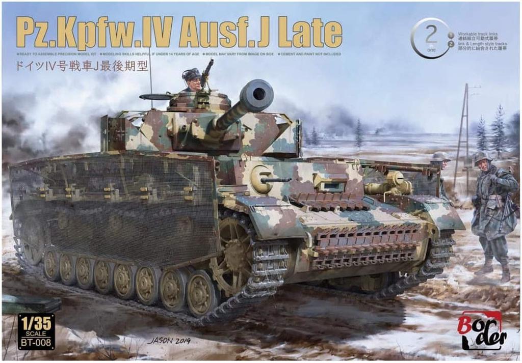 Border Model Масштаб 1/35 Немецкая армия Panzer IV Ausf. J Поздняя модель с соединяемыми сборочными гусеницами, Пластиковый модельный комплект BT008