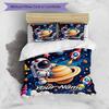 3PC Custom Name Space Adventure Bedding Set Duvet Cover Closure Includes 1 Duvet Cover & 2 Pillowcases for Bedroom