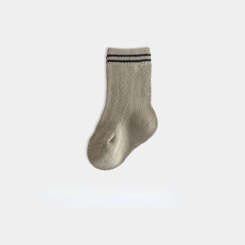Детские хлопковые сетчатые носки, весенне-летние носки среднего размера, носки в полоску для новорожденных мальчиков и девочек, От 0 до 7 лет