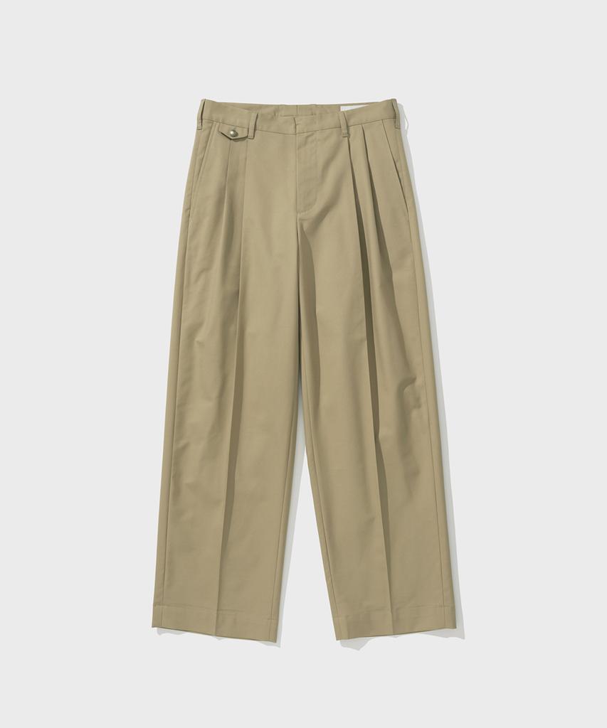 SHIRTER Alex Double Pleats Chino Pants (Beige)