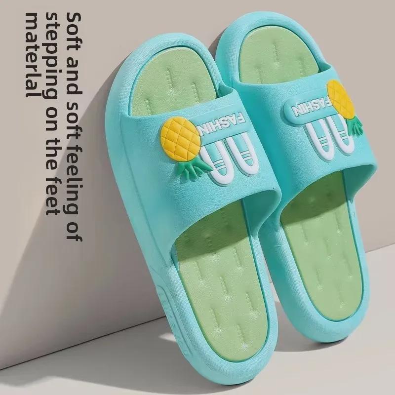 Женские уличные милые летние нескользящие сандалии с мультяшным принтом на толстой подошве