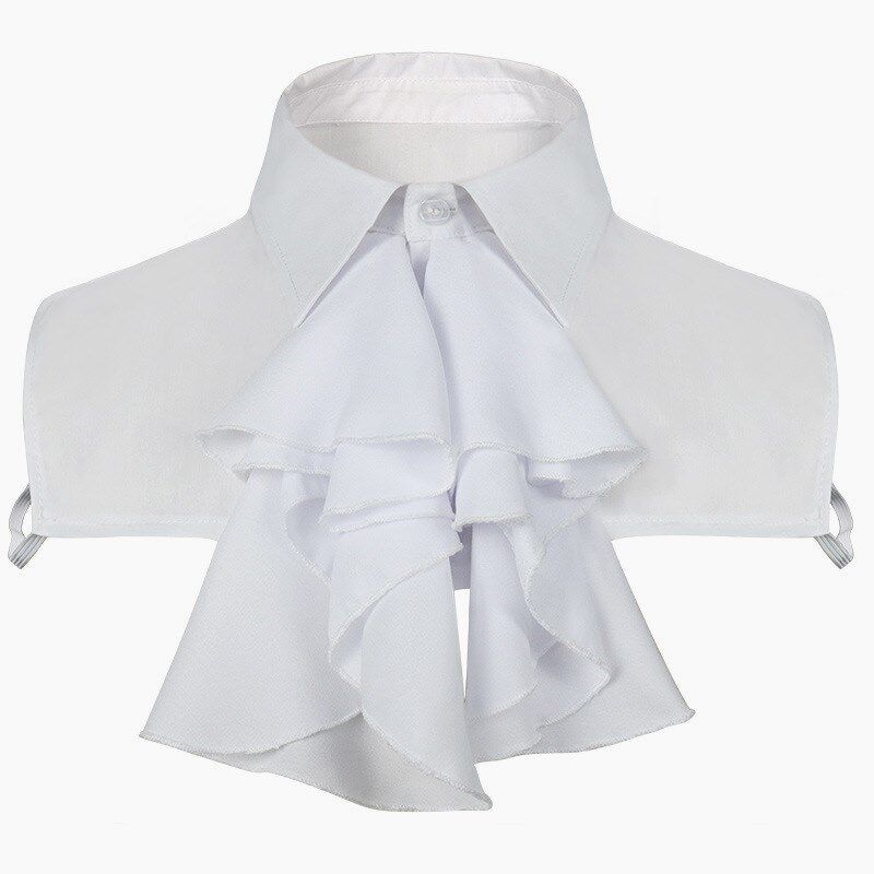 French Style Retro Shirt Cloth Embroider Doll Collar Medieval Men's Clothing Lace White Fake Collar Bow Tie.