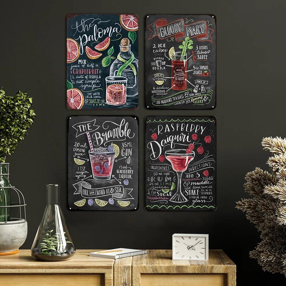 Summer Time BEER Retro Metal Tin Signs Mojito Cocktail Plaque Vintage Poster Bar Pub Art Stickers Wall Decor 20x30cm