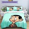 Mr Bean'S Adventure Print 3Pcs Bedding Setduvet Cover With 2 Bedropillowcase Home Birthday Gift