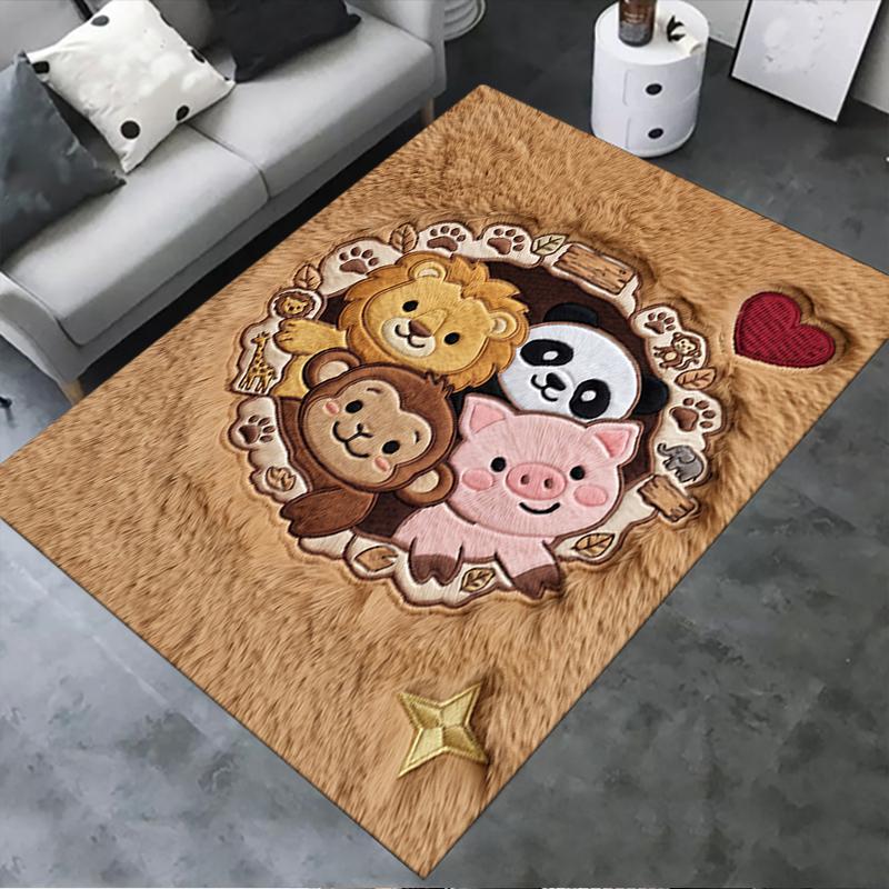 2025 New Cute animals Carpet Rug for Living Room Bedroom Home Sofa Decoration,Kids play Non-slip Floor Mat
