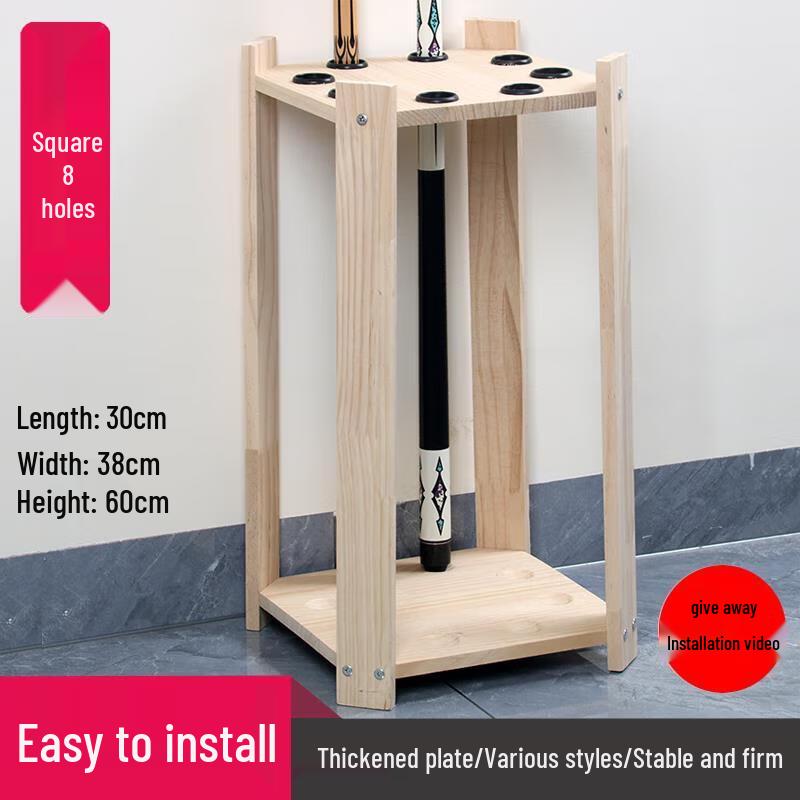 Solid Wood 12-Cue Cabinet Rack