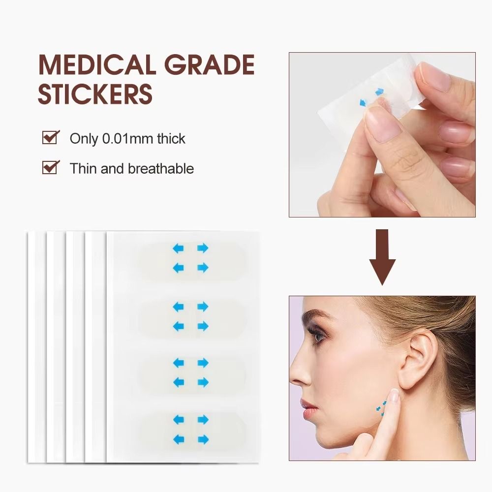 160Pcs Waterproof Face Lifting Tapes Invisible Neck Lift Tape V-Shape Face Tape  Overnight Use