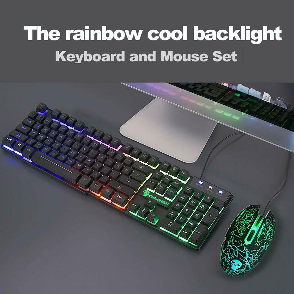 Клавиатура и мышь для PS4 PS3 Xbox One PC T6 Gaming Rainbow Backlit Mechanical