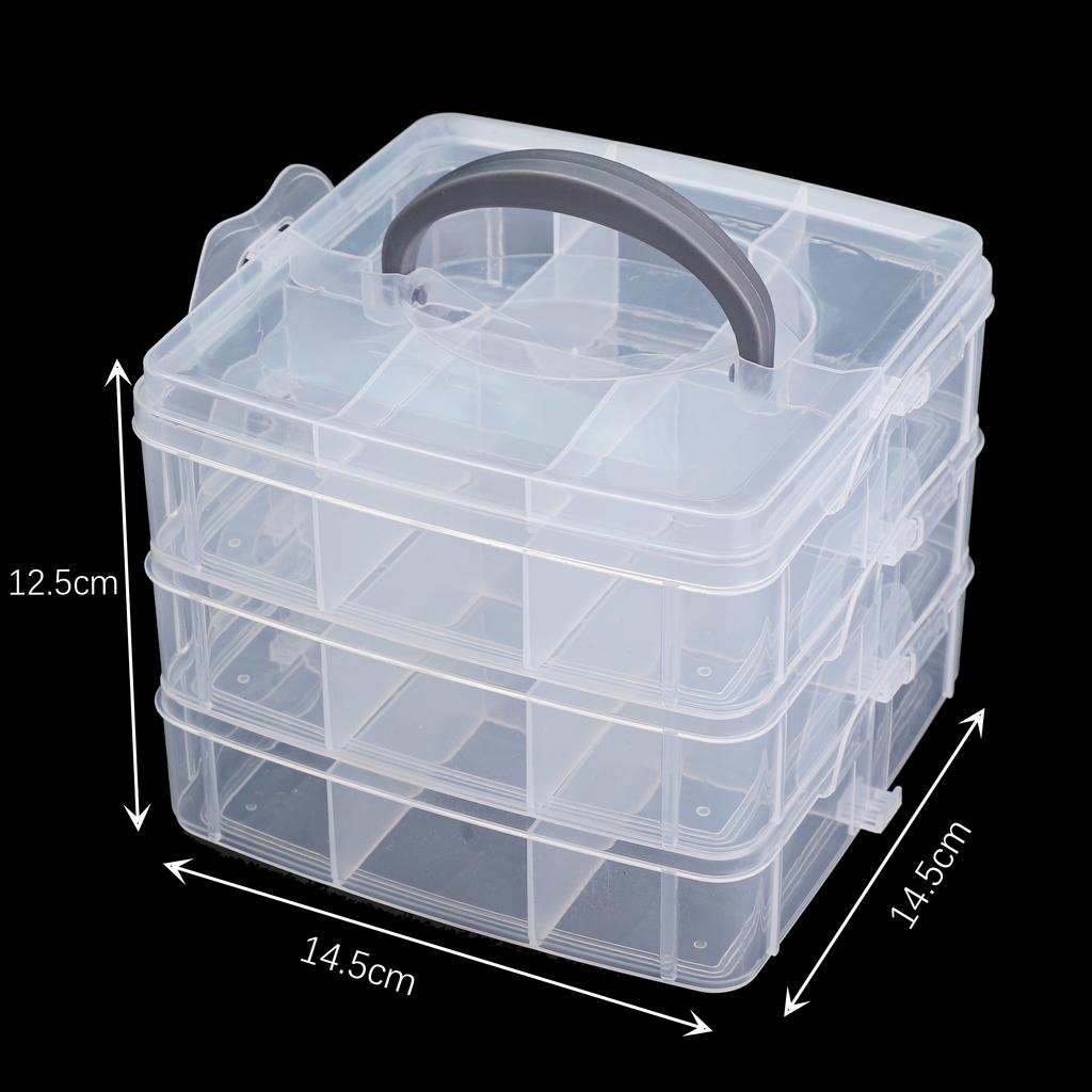 PP Material Plastic Transparent Compartment Storage Box DIY Bracelets Necklaces Jewelry Storage