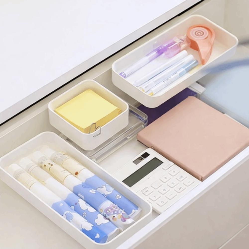 4PCS Wall Mounted Hanging Storage Box Plastic Drawers Hanging Organizer  Kitchen