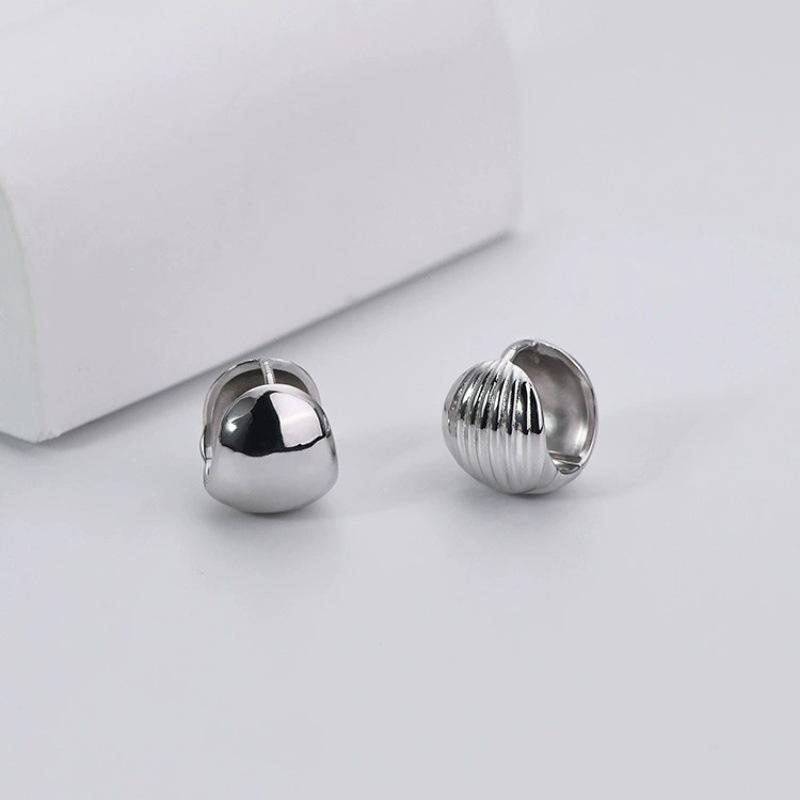 Luguang Золотые серьги-шарики Женские металлические полосатые ретро круглые серьги-гвоздики Простые серьги в стиле холодного ветра