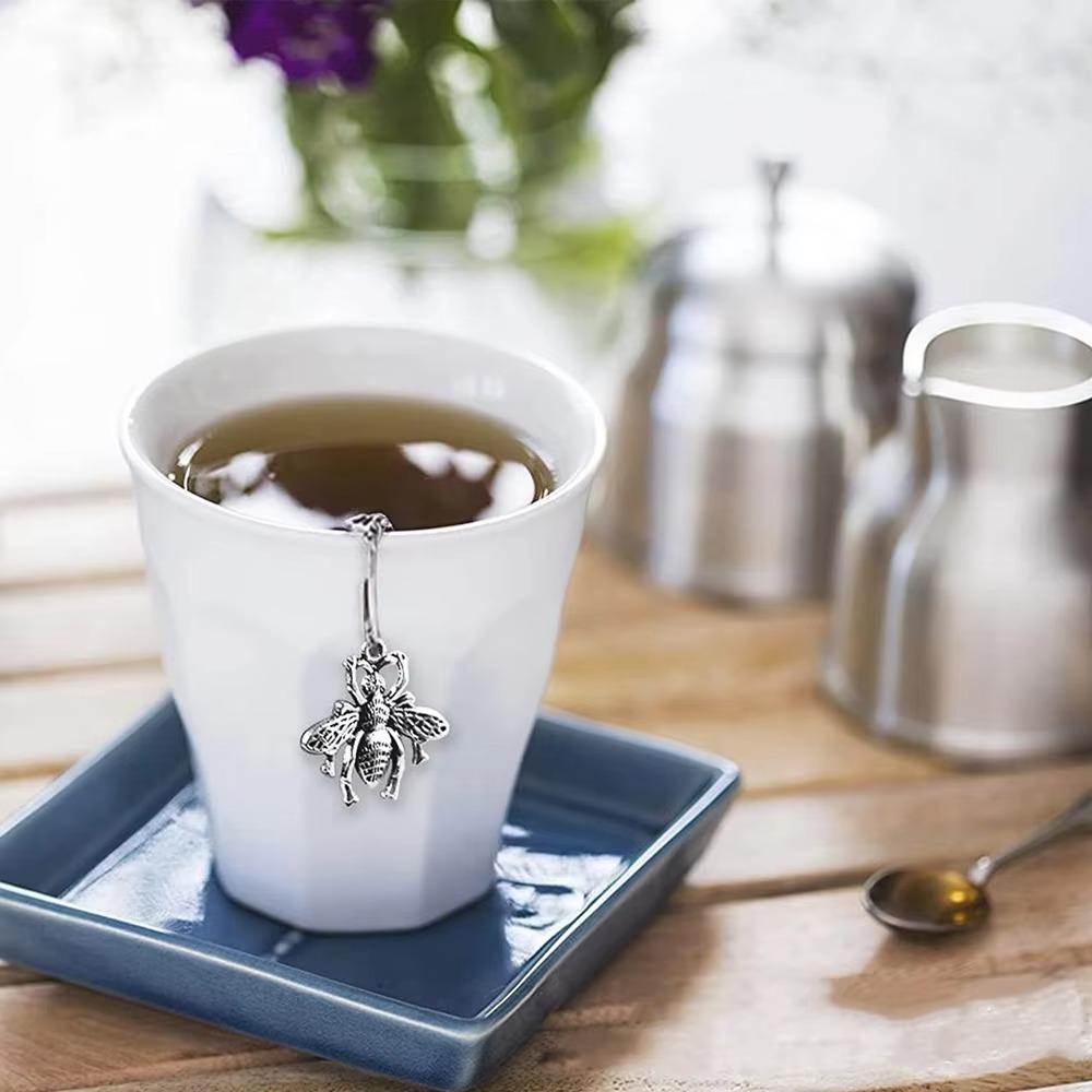 2PCS Stainless Steel Butterfly Bee Chain Tea Infuser Fine Mesh Spice Ball Tea Strainer Soup