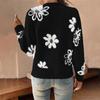 Flower Pattern Button Cardigan Coat Knit Sweater Women Autumn Winter Plush Warm Outerwear Korean Female Fashion Button Jacket