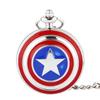 Large Captain America Pentagon Pocket Watch: European & American Style Flip Cover Necklace with Thor Design - Perfect Couple's Accessory (8017)