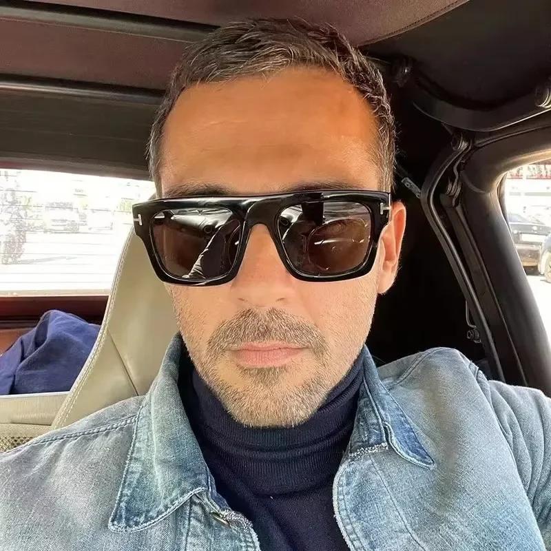 Солнцезащитные очки оверсайз для женщин и мужчин, квадратные, с плоским верхом, большие, мужские, дизайнерские, трендовые оттенки, винтажные