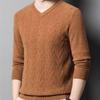 Raphenny Men's V-Neck 99% Wool Sweater