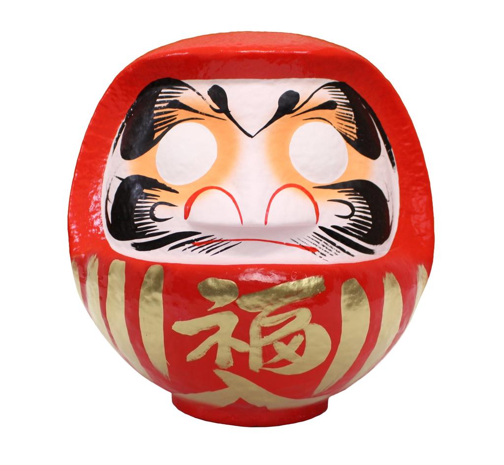 Takasaki Daruma Red 3Authentic Japanese Good Luck Figurine Handcrafted Paper Doll 12×11×15cm Made In Japan Fortune & Success Charm HKDM-3-RE-3