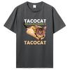 Смешные милые Tacocat Тако Кот Написано Футболки Графическая Хлопковая Футболка Уличная одежда Короткий рукав Подарки на день рождения Летняя Футболка