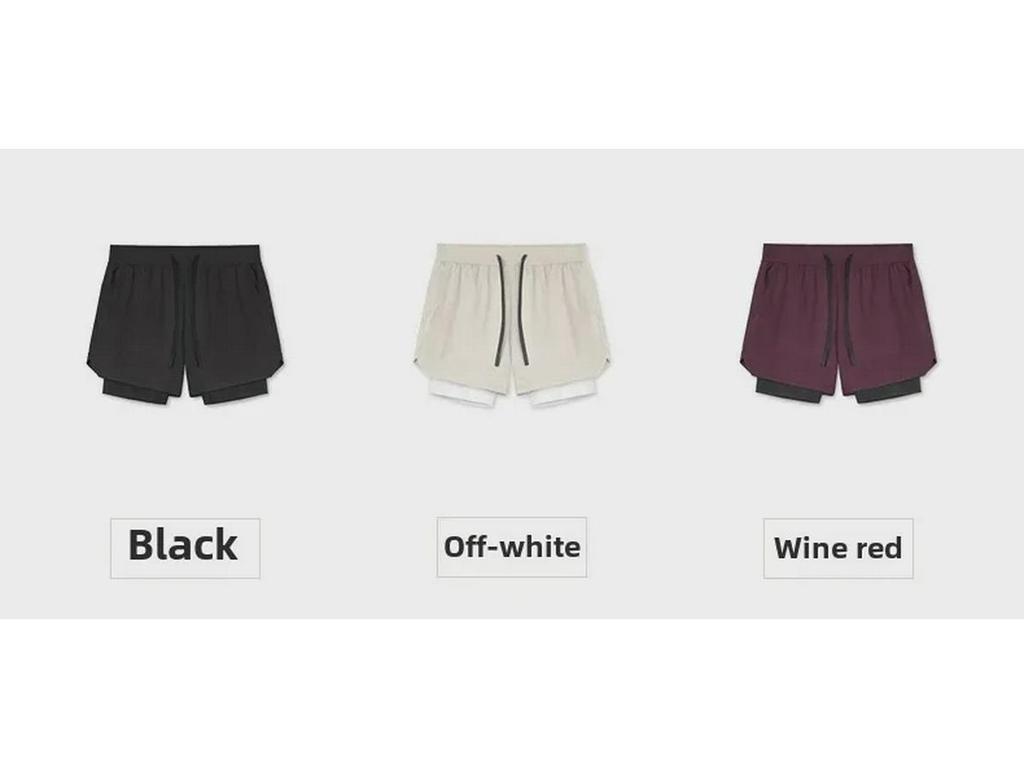 Мужские нейлоновые шорты для фитнеса европейского размера: Быстросохнущие, эластичные, двухслойные шорты в американском стиле для бега и баскетбола на лето