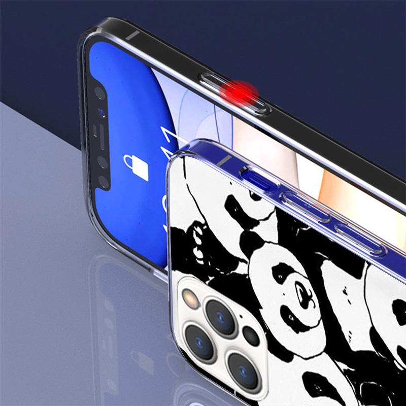 Мультяшный Милый Медведь Панда Чехол для Телефона Для iPhone 17 Air 16 Pro Max 16E 15 + 14 Plus 11 12 13 Mini 7 8 SE Подарок Печатная Крышка Fundas 17