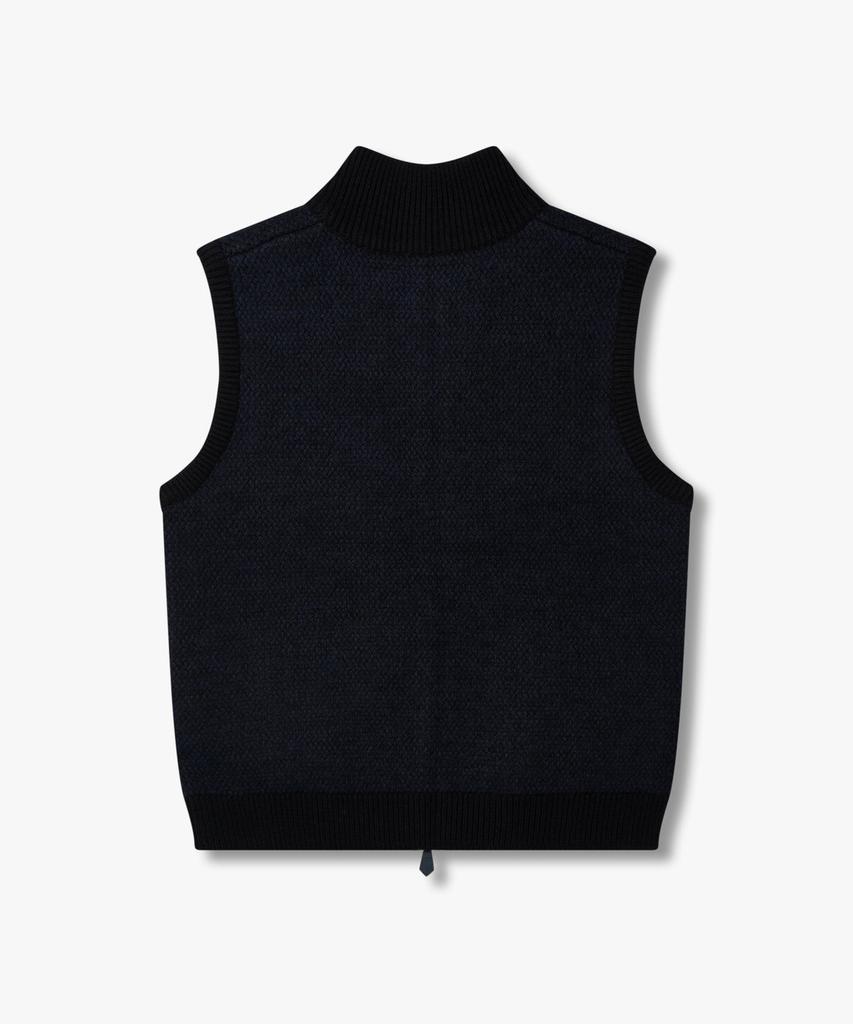 Man On The Boon Two-Way Zipper Textured Vest_Navy 4714313017