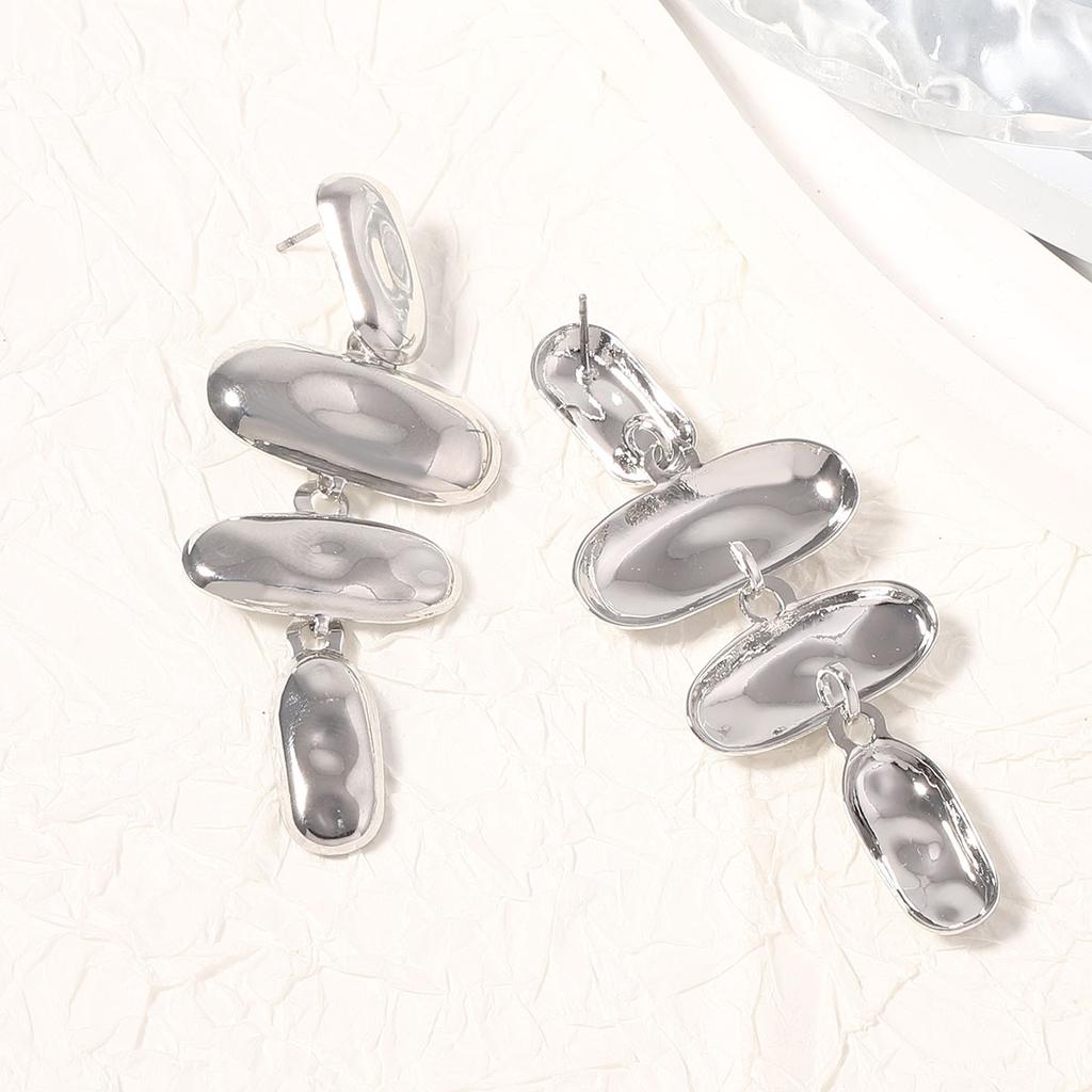 Новые летние модели, ретро легкая роскошь, высококлассные золотые и серебряные уникальные геометрические металлические длинные модные женские серьги