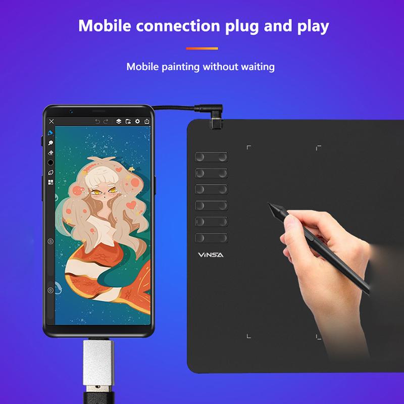 Графический планшет для рисования Цифровой планшет для письма Доска для рисования Для телефона Android Windows Mac Ноутбук для рисования Курс дизайна
