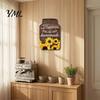 Decorative Signs for Kitchen Mason Jar Shape Wall Decoration, Wooden Art with Sunflower Print, Hanging Plaques Retro Rustic Decor Farmhouse