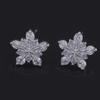B1752 Изысканные рождественские серьги-снежинки с цирконом 3A — клипсы, проколы не требуются.