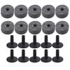 Yibuy 10 Pieces Black Drum Set Replacement Parts Felt Washer Plastic Long Cymbal Sleeves with Flange Base +