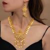 Ближний Восток Дубай Горячая Распродажа Набор Украшений Золотой Сплав Полый Хрусталь Монеты Кисточка Ожерелье Серьги Премиальное Ощущение