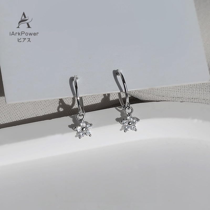 IArkPower серьги-кольца Оставьте его на женские серьги-кольца для второго пирсинга из серебра 925 пробы Совместимо с аллергией на металлы Покрыто платиной оба уха мило