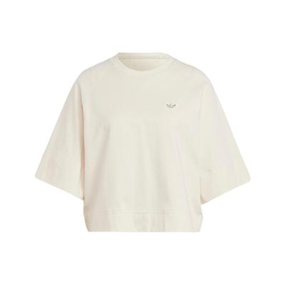 Футболка Originals Essential Premium Essentials с однотонным логотипом, ребристым круглым вырезом, свободным кроем, спортивная, с коротким рукавом, реглан, женские топы IC5252
