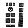 14Pcs Window Lift Button Trim Glossy Black Power Window Switch Button Decal Replacement for Benz