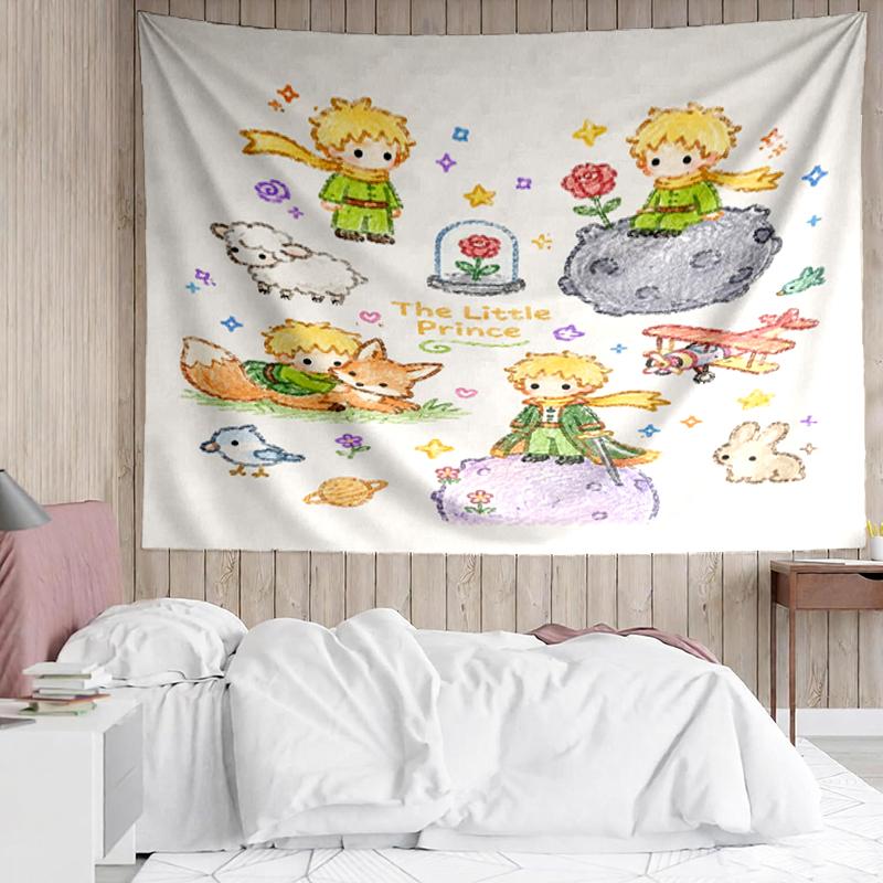 The Little Prince Print Tapestry, Backdrop, Easy Setup, Ideal for Bedroom, Office & Living Room, with Aesthetic Wall Hanging Decor.