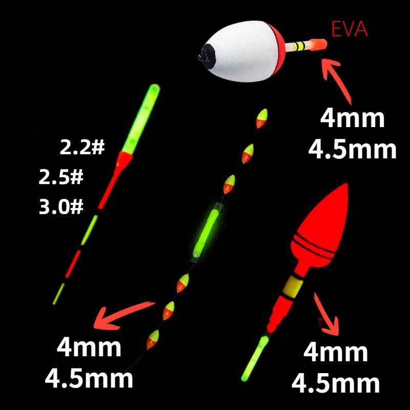10 шт./лот 2,2-4,5 мм светлая ночная рыболовная поплавковая удочка темные светящиеся палочки рыболовные принадлежности флуоресцентная светящаяся палочка фосфоресцирующий