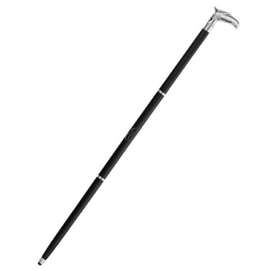 Трость для ходьбы Victoria Cane из цельного серебряного никеля с черной ручкой в форме орла