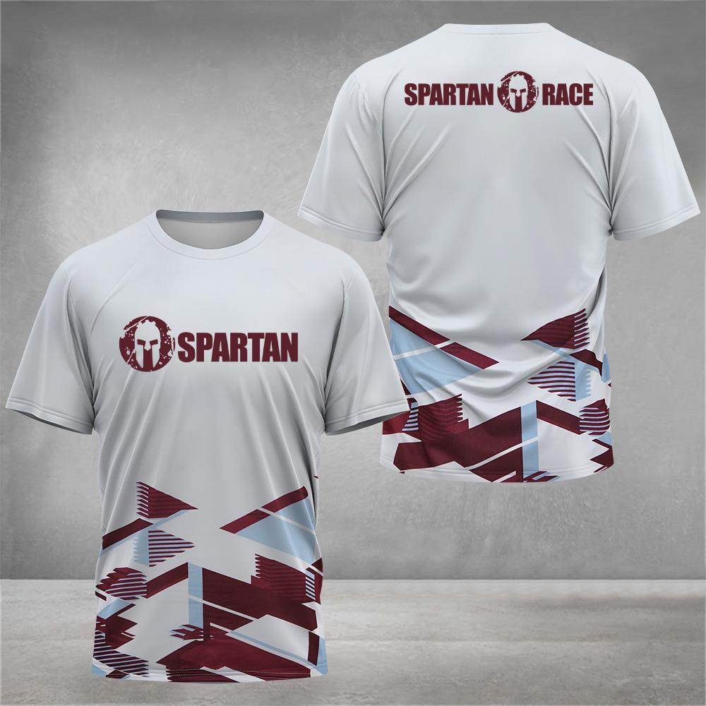 Мужская футболка с принтом в виде 3D-букв, повседневная футболка с короткими рукавами и круглым вырезом, модная одежда спартанского воина, футболка для занятий спортом на открытом воздухе