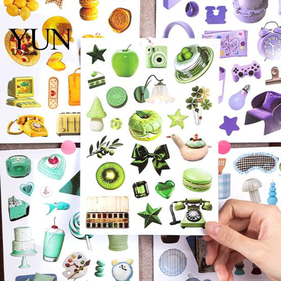 Artistic Craft Stickers 50 Pages Book, Korean Style Decorative Stickers, Vintage DIY Vinyl for Scrapbooking And Junk Journaling Laptop