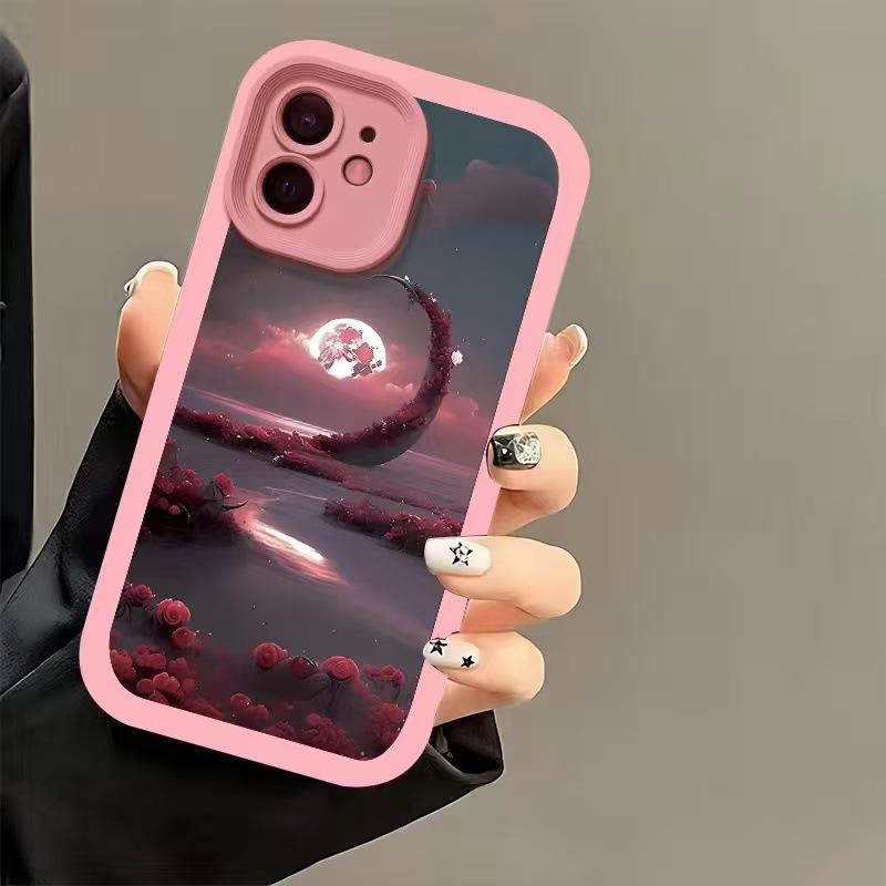 Лунное Цветочное Море подходит для чехла для мобильного телефона Apple 16ProMax iPhone15 противоударного 14Pro полноразмерного 17Air красивый