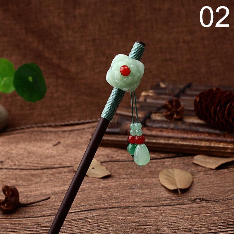 Новые Роскошные Заколки для Волос с Цветами Ручной Работы, Винтажные Деревянные Китайские Заколки-Шпильки для Волос для Женщин, Украшения для Волос, Головные Украшения