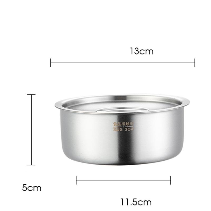 304 Stainless Steel Bowl with Lid Rice Fruit Salad Soup Bowls Food Container Stew Bowls Kitchen Tableware Supplies