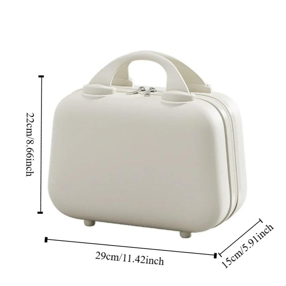 Square Box Solid Color Suitcase Large Capacity Makeup Case Casual 14-inch Cosmetic Cases  Women
